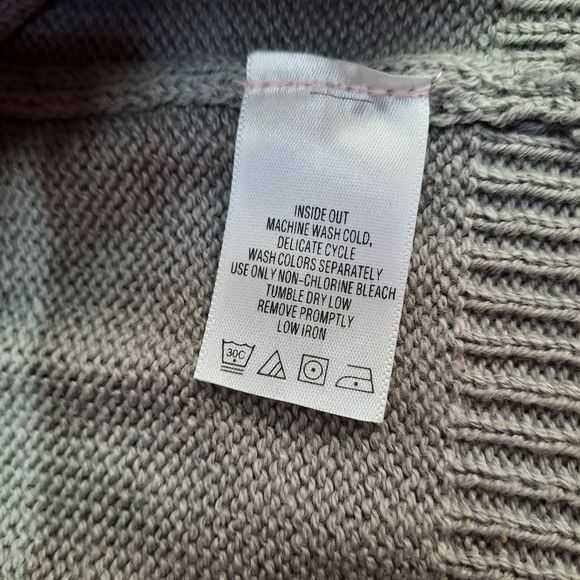 Woman Within Long Sleeve Womens Cable Knit Dress Cardigan Mock Neck Gray Size X1 - Picture 9 of 10